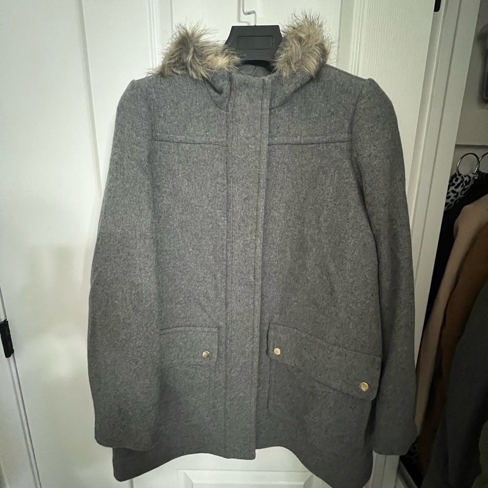 J. Crew Factory Vail Parka with Fur Hood - Picture 1 of 3